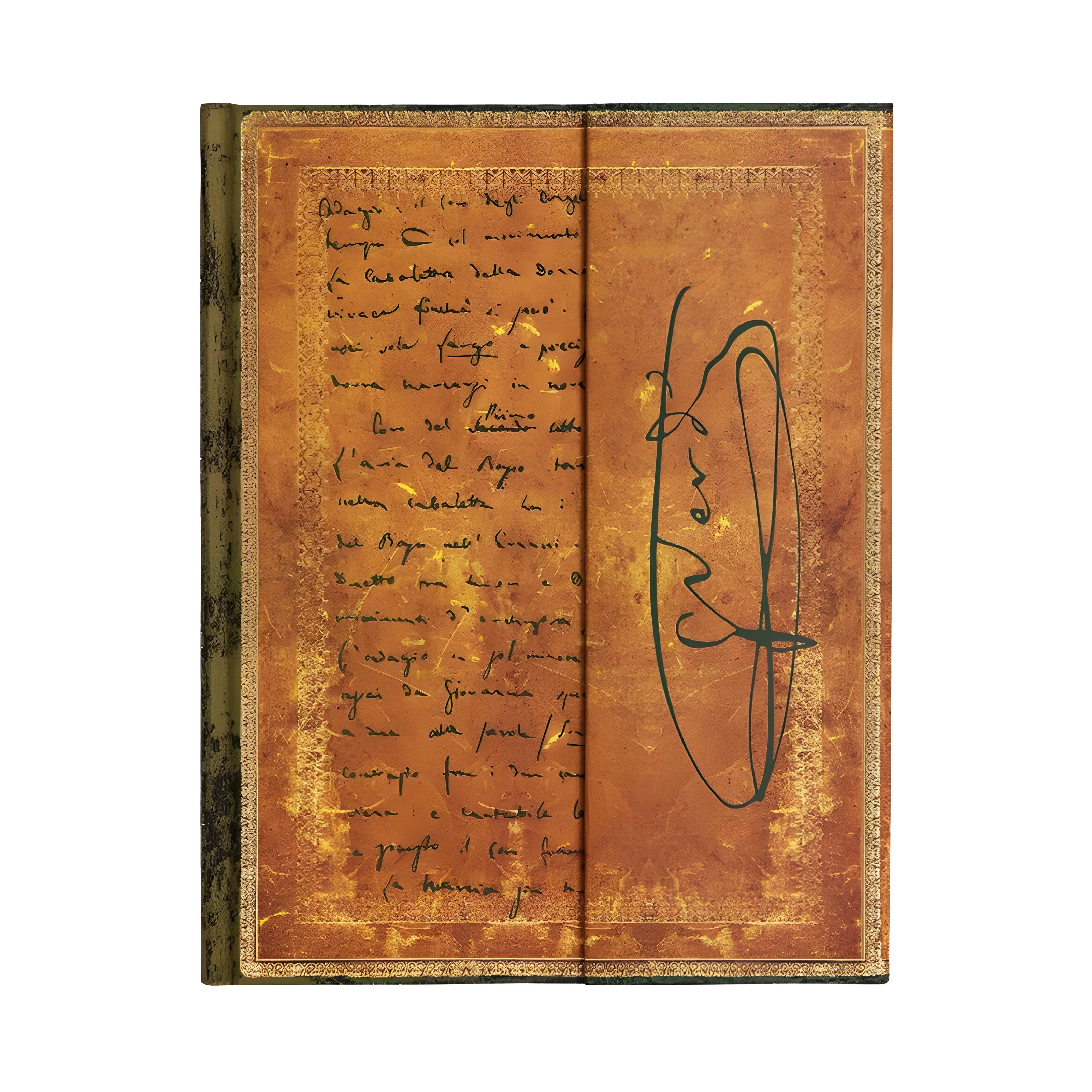 Caderno Paperblanks Carteggio de Verdi Capa Dura Ultra 120g/m² 18x23cm 144 Páginas com Pauta - Pb2913-7