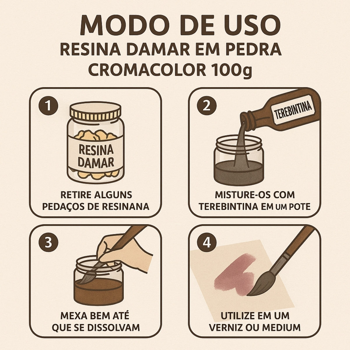 Resina Damar em Pedra Cromacolor 100g 1001  