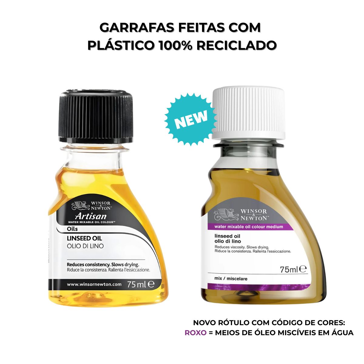 Óleo de Linhaça Winsor & Newton 75ml - Solúvel em Água