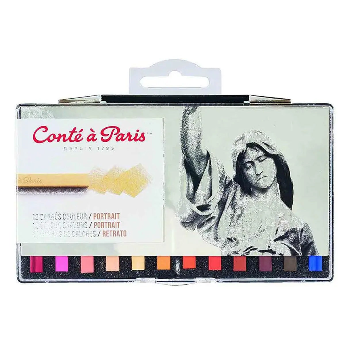 Estojo Giz Pastel Seco Conté À Paris Carré Tons Retrato com 12 Cores
