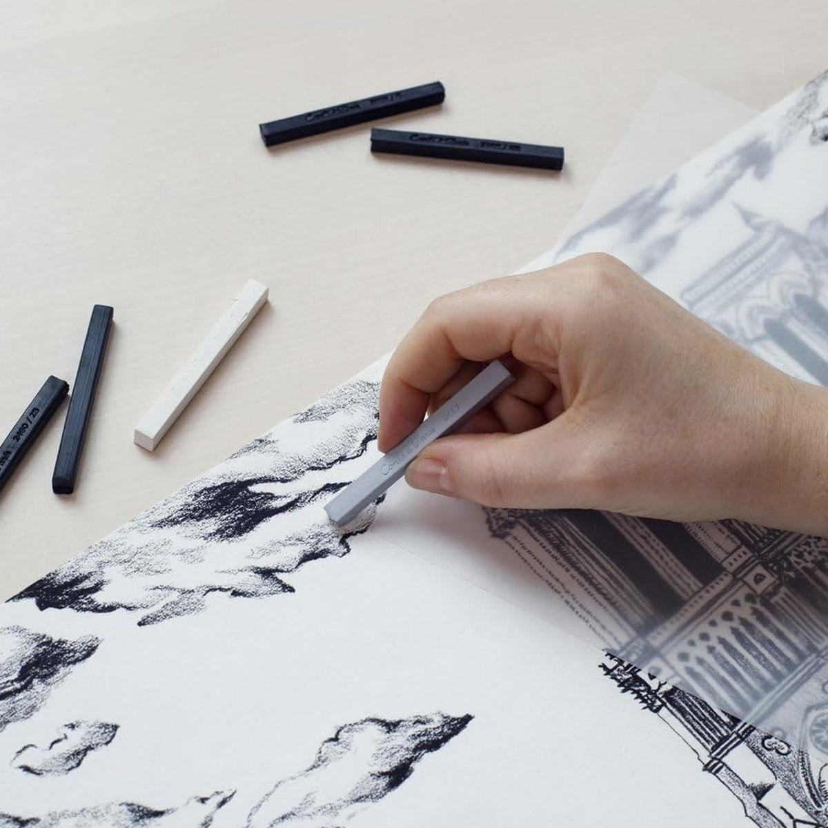 Giz para Desenho Conté À Paris Branco 2b com 2 Unidades