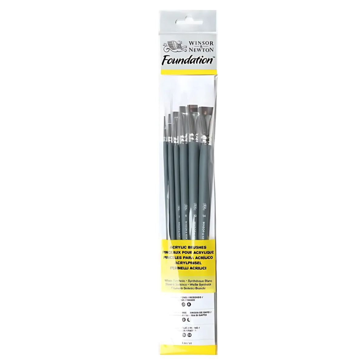 Pincel Acrílico Foundation Winsor & Newton com 6 Unidades 