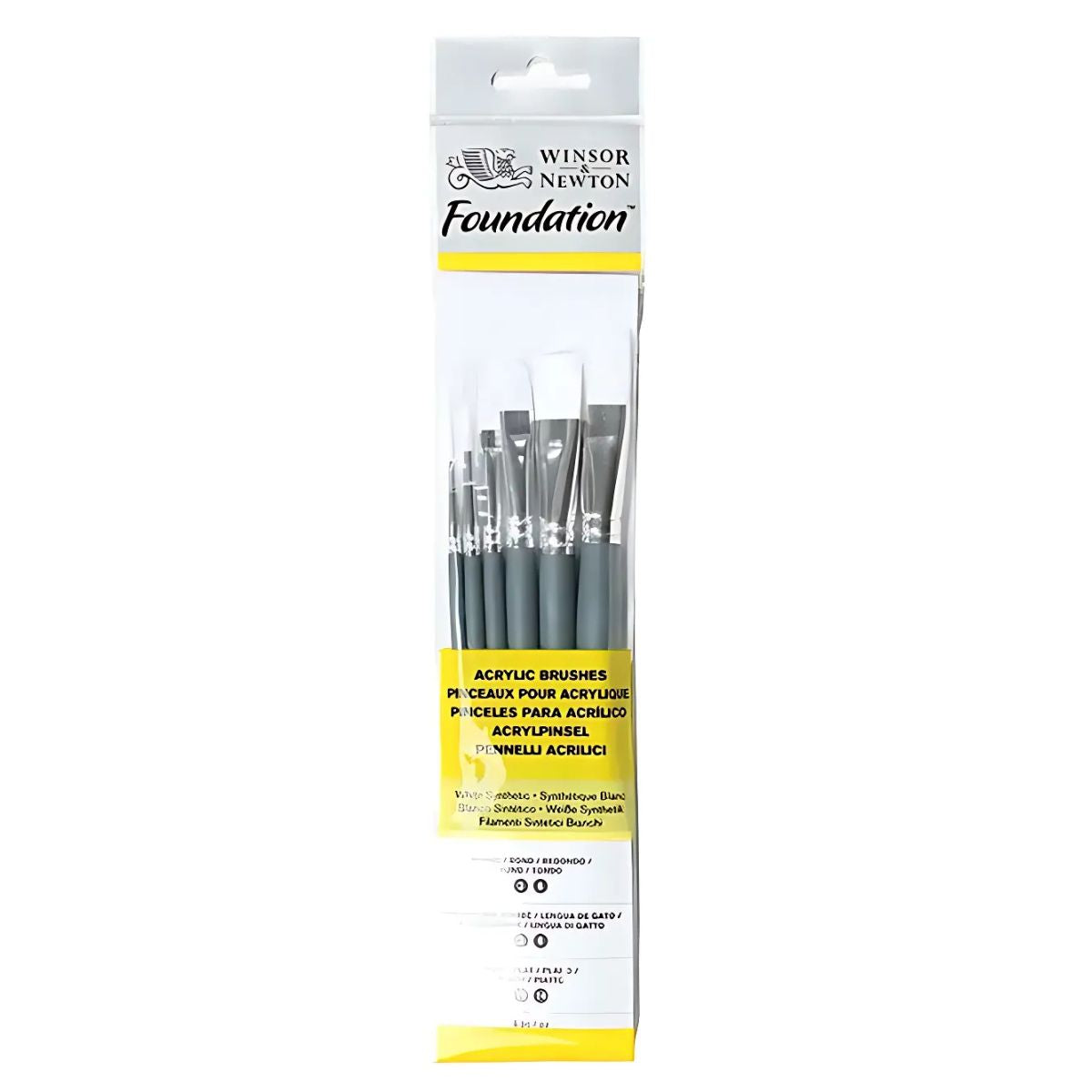 Pincel Acrílico Foundation Winsor & Newton com 6 Unidades 