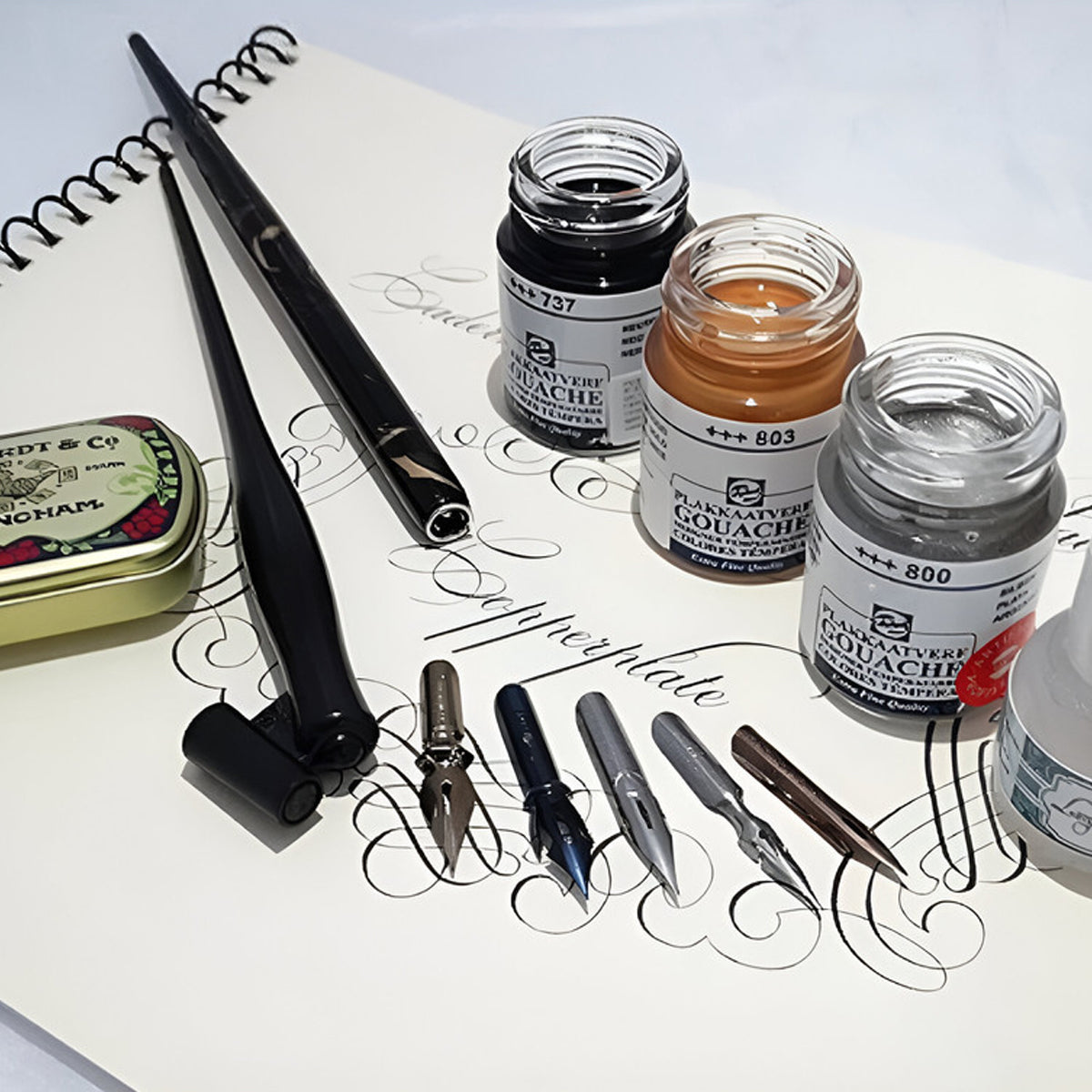 Kit Caligrafia Sinoart Oblique com 5 Penas
