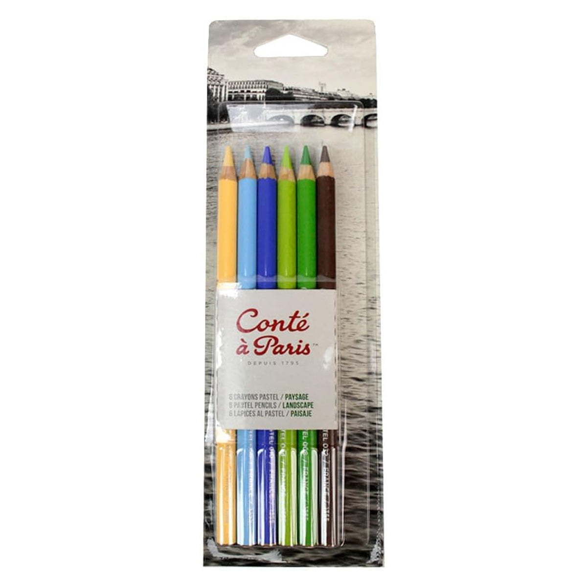 Kit Lápis de Cor Pastel Conté À Paris Conté À Paris com 6 Cores Tons Paisagem