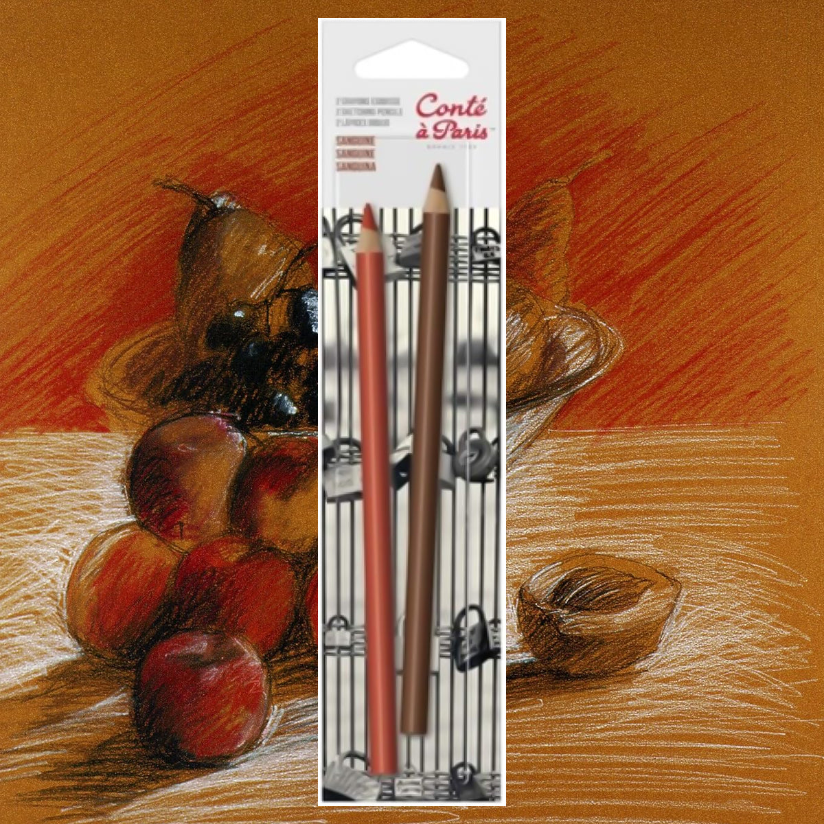 Kit Lápis Crayon Conté À Paris 2 Unidades - Sanguine e Sepia 