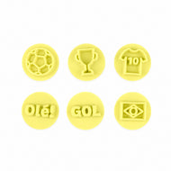 Kit Carimbos Futebol para Doces Amarelo com 7 Peças - Bluestar