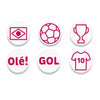 Kit Carimbos Futebol para Doces Amarelo com 7 Peças - Bluestar