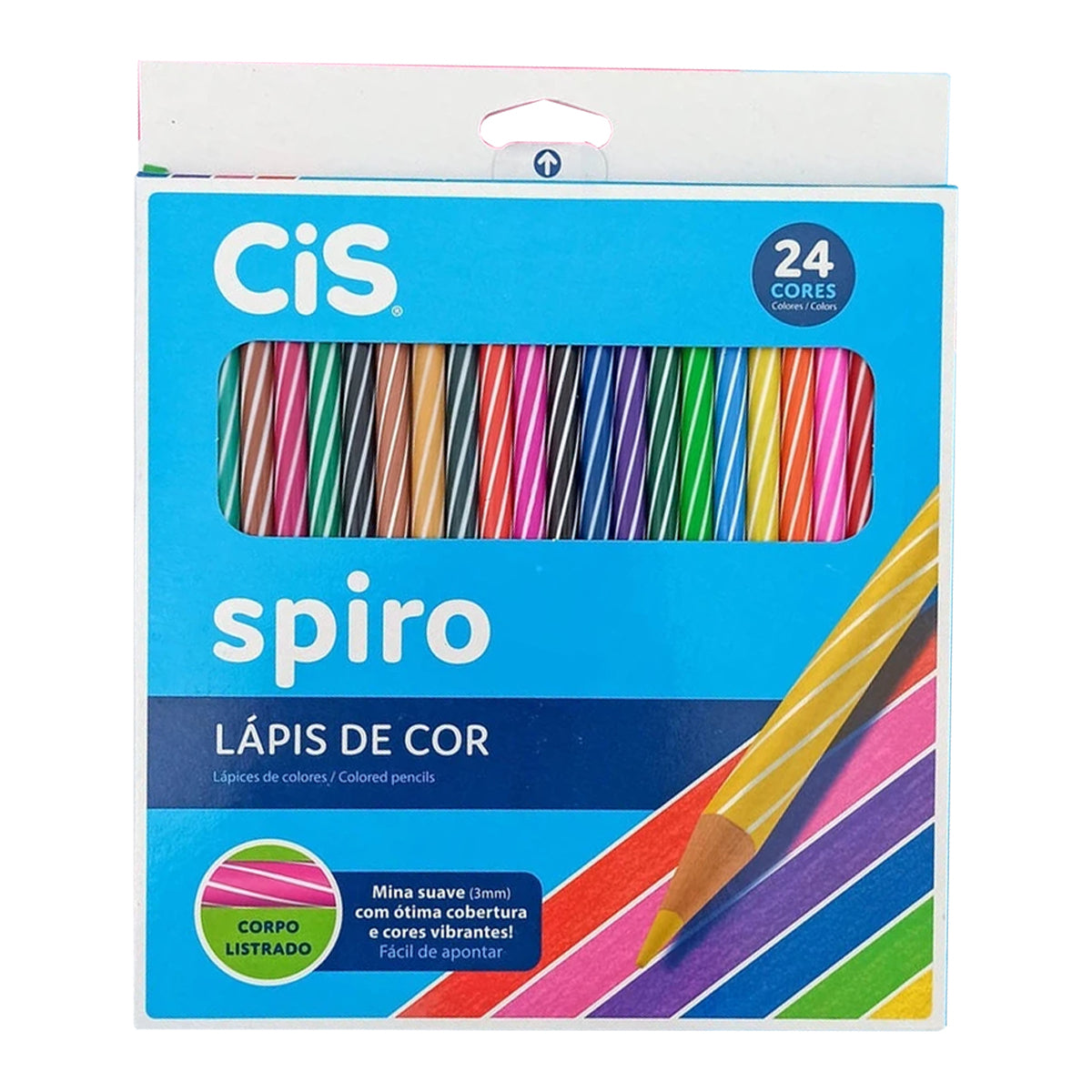 Estojo de Lapis de Cor Spiro com 24 Cores - Cis