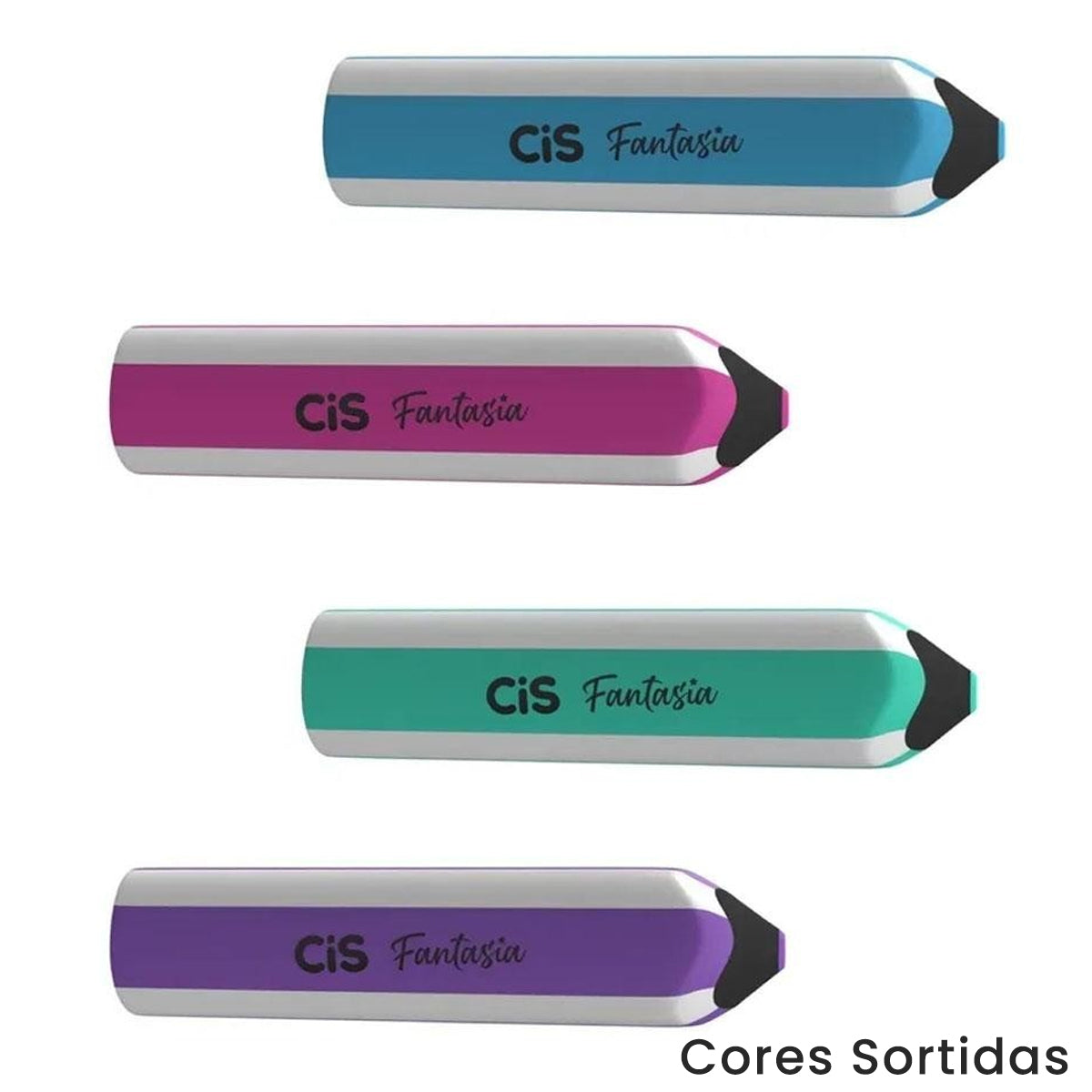 Borracha Escolar Fantasia Lapis - Cores Sortidas - Cis