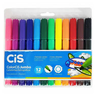 Estojo de Canetinha Hidrografica Big Jumbo 1 - 2mm Lavavel com 12 Cores - Cis