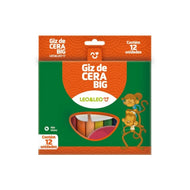 Estojo Giz de Cera Grosso 1x10cm com 12 Cores 4462 - Leo & Leo