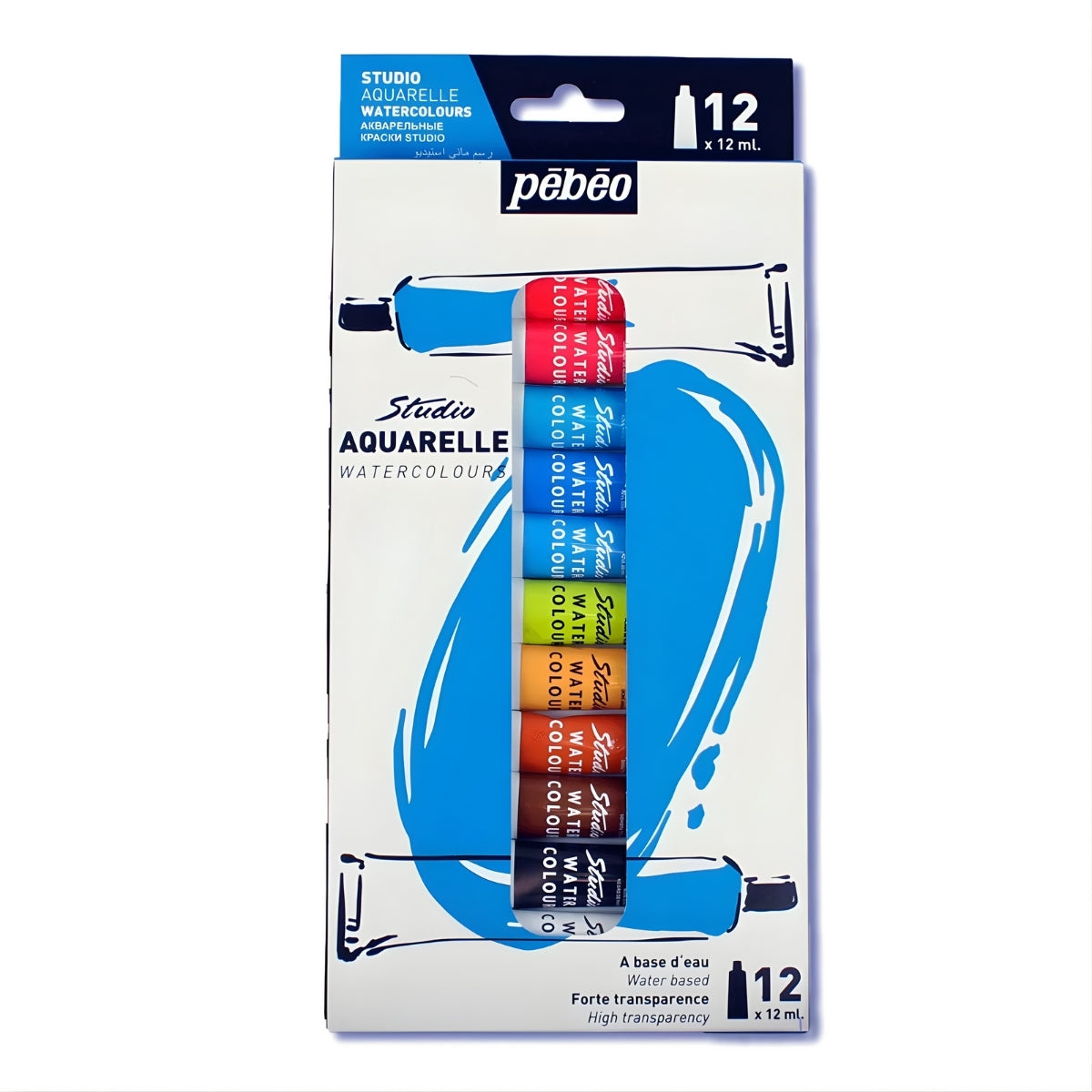 Estojo Tinta Aquarela Studio 12 Ml 12 Cores 668900 - Pébéo