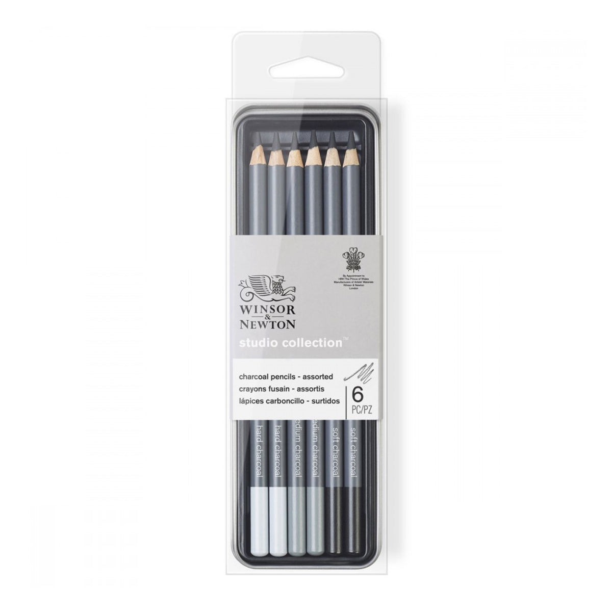 Estojo Lápis Carvão Studio Collection Winsor & Newton com 6 Unidades