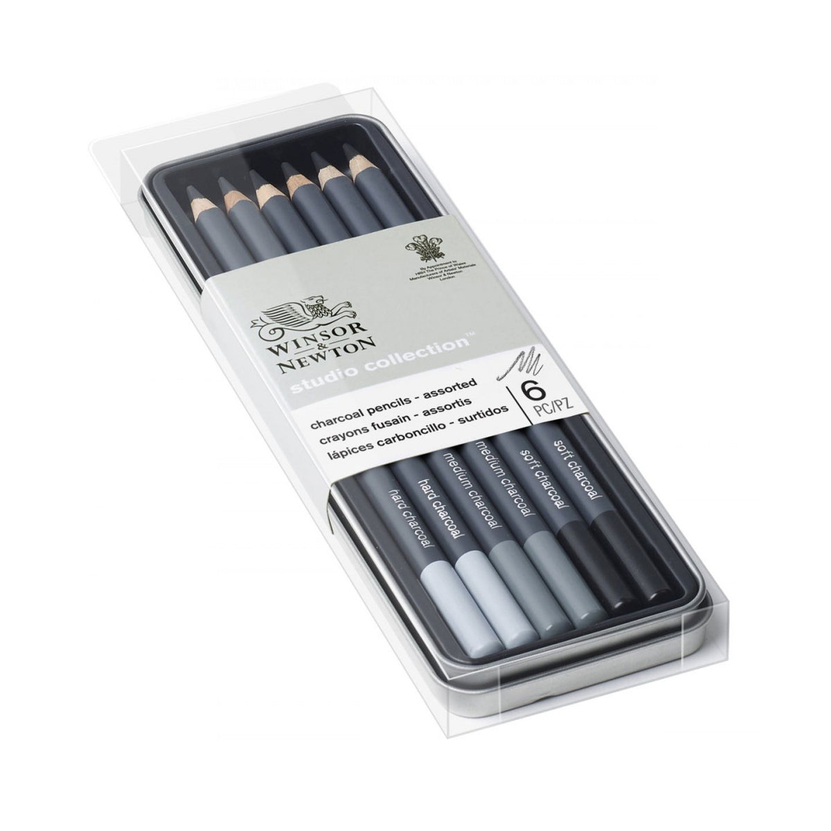 Estojo Lápis Carvão Studio Collection Winsor & Newton com 6 Unidades
