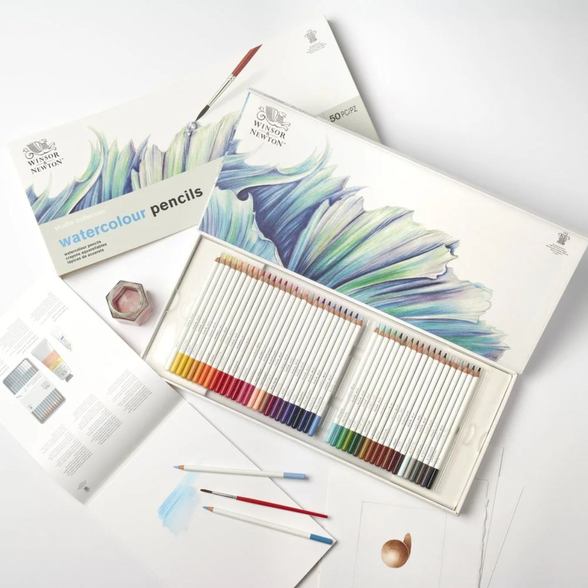 Estojo Lápis de Cor Aquarela Studio Collection Winsor & Newton com 50 Peças