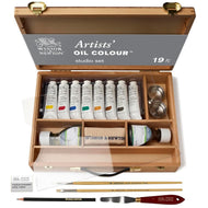 Estojo Madeira Tinta Óleo 37ml Profissional Winsor & Newton com 17 Peças