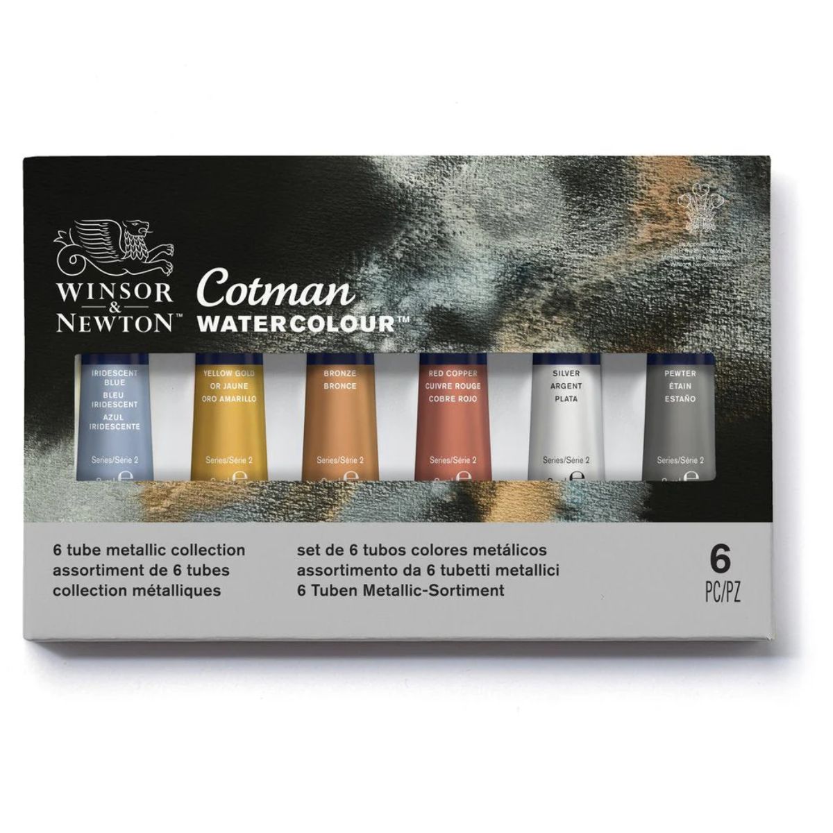 Estojo Tinta Aquarela Cotman Winsor & Newton 8ml com 6 Cores Metálicas