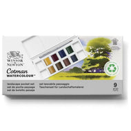 Estojo Tinta Aquarela Pastilha Cotman Winsor & Newton com 9 Peças Landscape