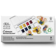 Estojo Tinta Aquarela Pastilha Cotman Winsor & Newton com 9 Peças Floral