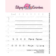 Kit Carimbos G Linhas e Checklist para Artesanato e Scrapbook Planner - Lilipop