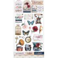 Die Cuts Apliques Recortados em Papel Coleção Memorias Vintage 15x29,5cm para Scrapbook e Scrapdecor Ldc-040 - Litoarte