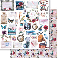 Papel para Scrapbook Dupla Face Coleção Memorias Vintage 30,5x30,5cm para Scrapbook e Papelaria Criativa Sd-1256 - Litoarte