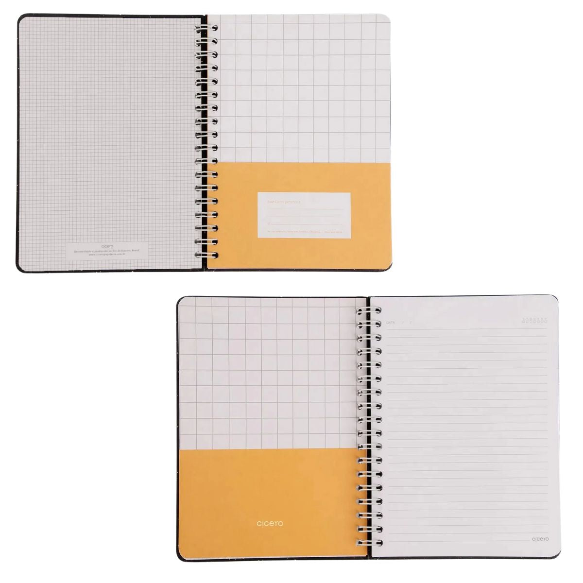 Caderno Colegial Espiral Cicero 17,3x24cm 80 Folhas Pautado - Clássica Caramelo