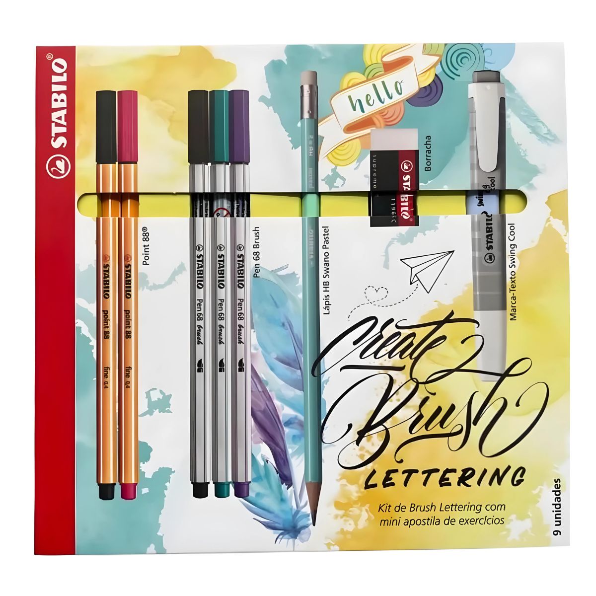 Estojo Brush Lettering Stabilo com 09 Peças