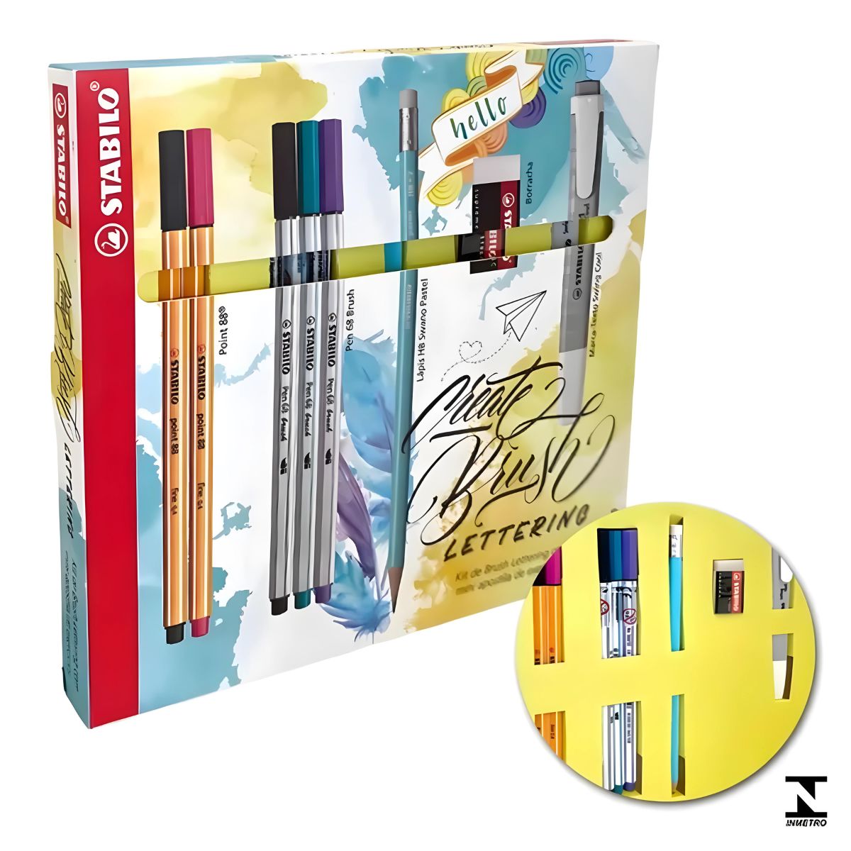 Estojo Brush Lettering Stabilo com 09 Peças