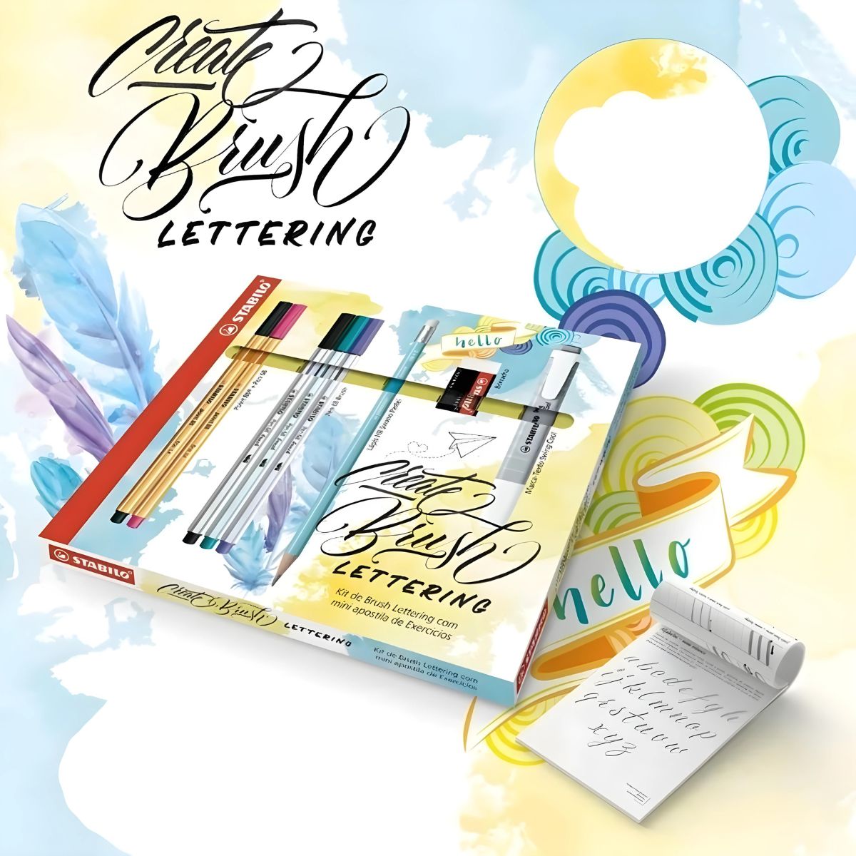 Estojo Brush Lettering Stabilo com 09 Peças