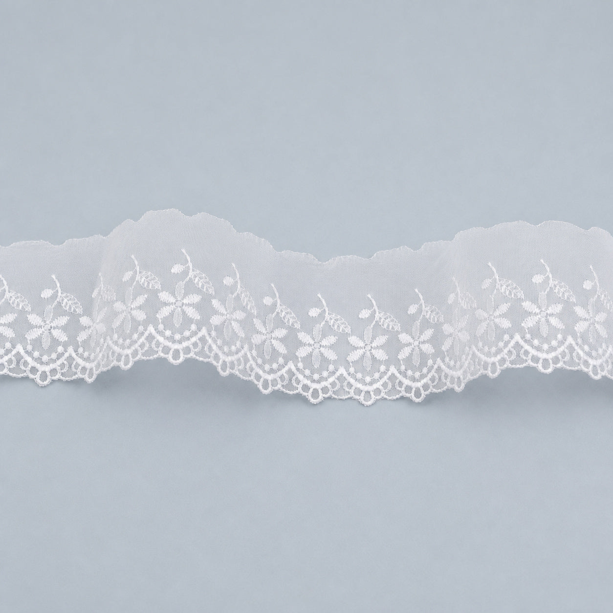 Bordado em Organza para Costura e Artesanato Bo003 Branco 8cmx13,7m - Artepunto