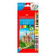 Estojo Lápis de Cor Ecolápis 12 Cores + 2 Bicolor - Faber-castell 120112/2b.