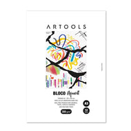 Bloco Papel para Aquarela Celulose A3 Grão Fino 300g com 12 Folhas Artools 621692