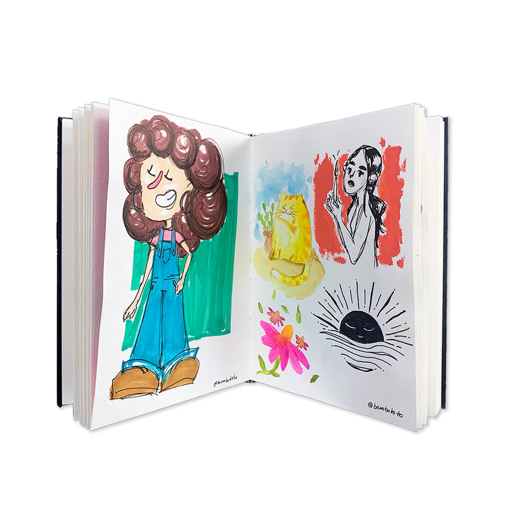 Caderno Illustrabook Aquarela Rafe A5 Celulose 200g com 30 Folhas Artools 622187  