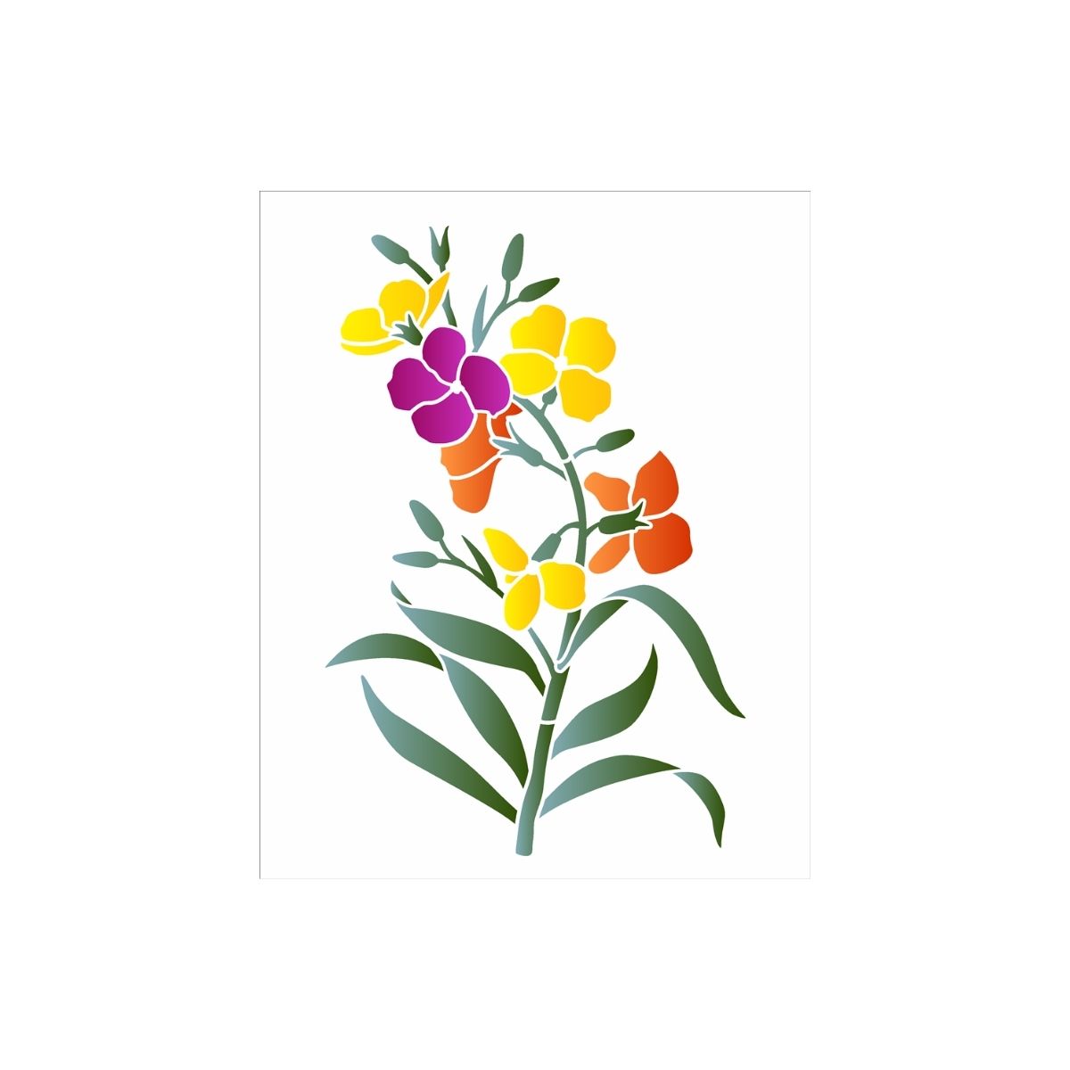 Stencil Opa 20x25cm - Flor Erysimum - 3358