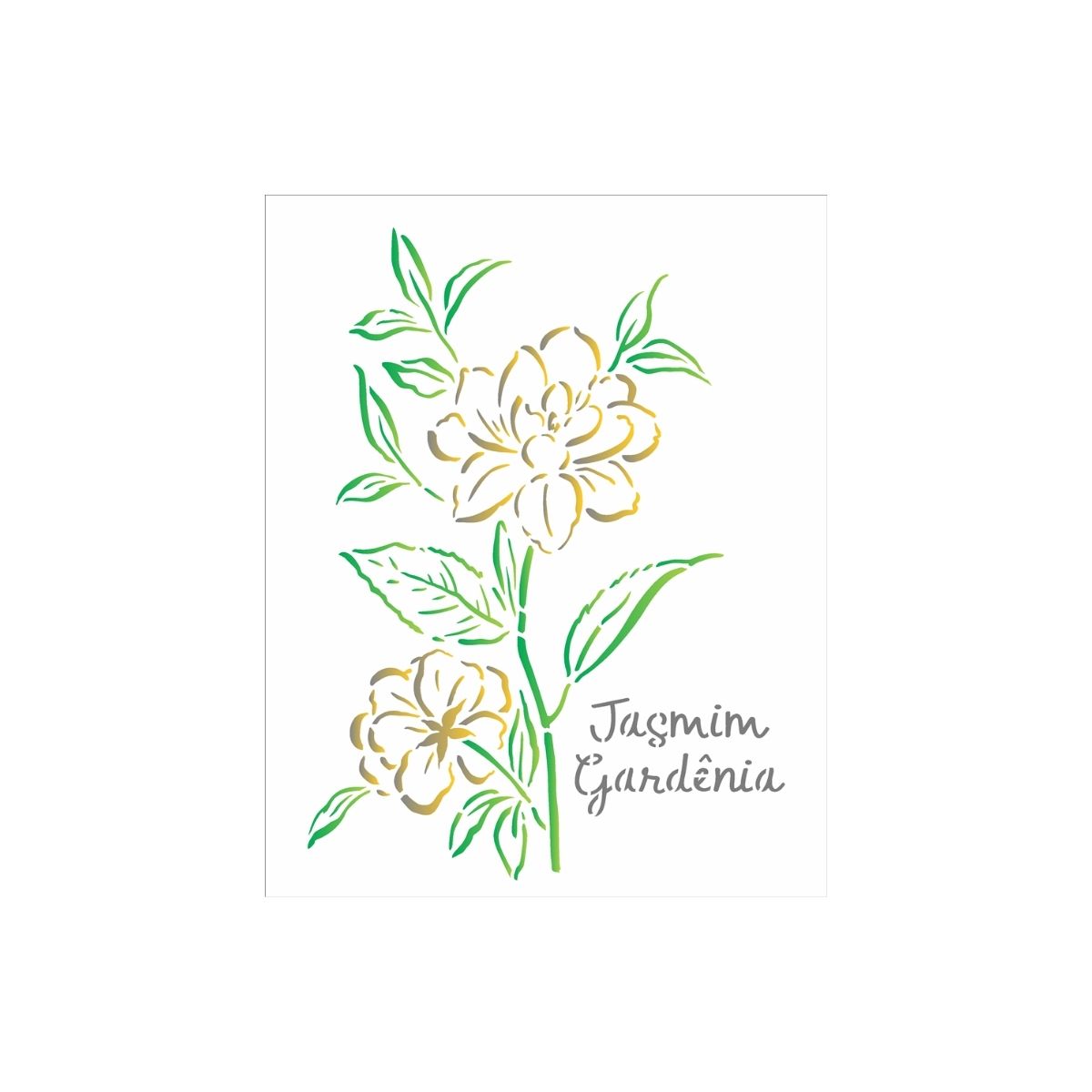 Stencil Opa 20x25cm - Orgânico Jasmim Gardênia - 3365