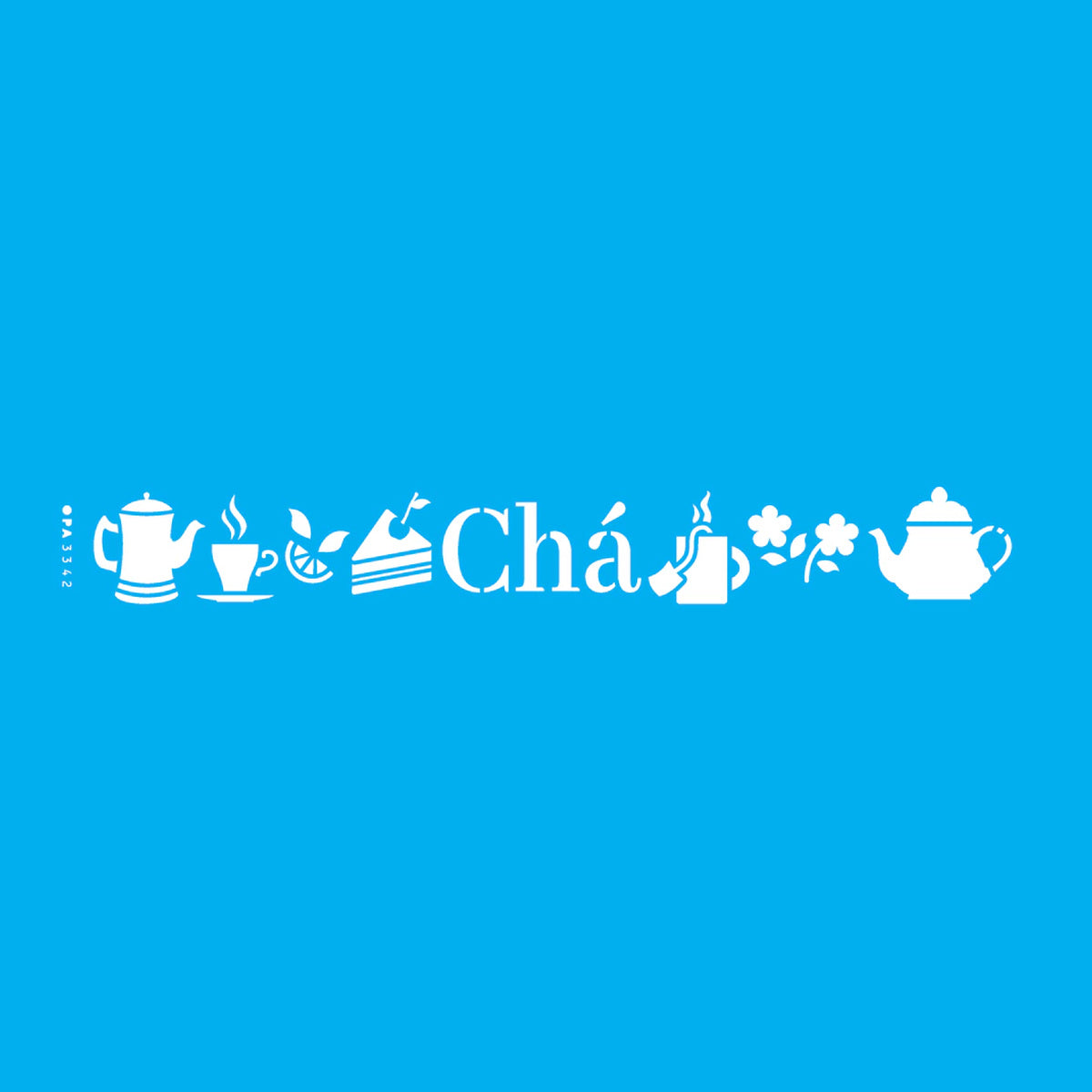 Stencil Culinária Chá 4x30cm para Pintura Decorativa e Artesanato 3342 - Opa
