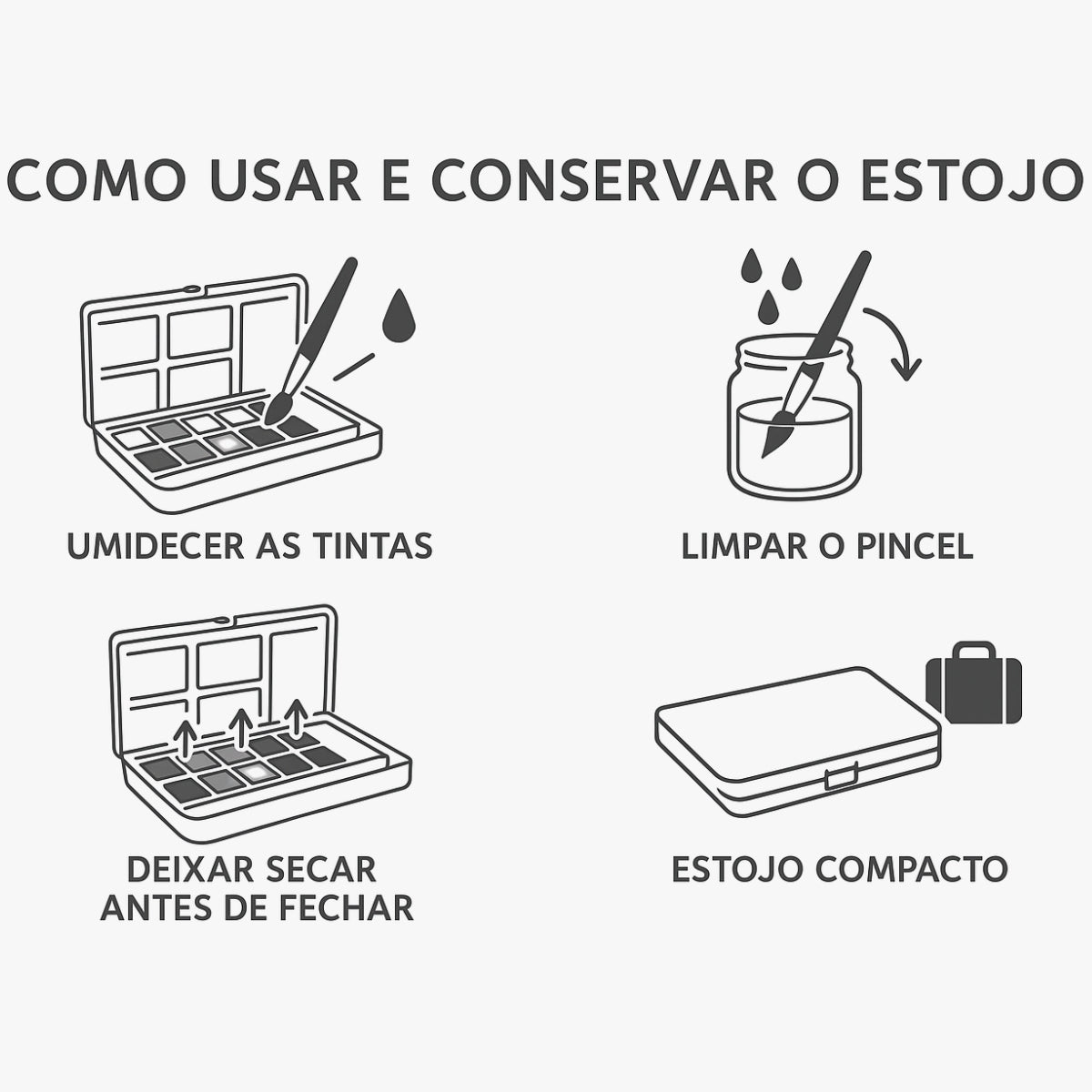 Estojo Tinta Aquarela em Pastilha Matiz com 12 Cores Artools 621654  