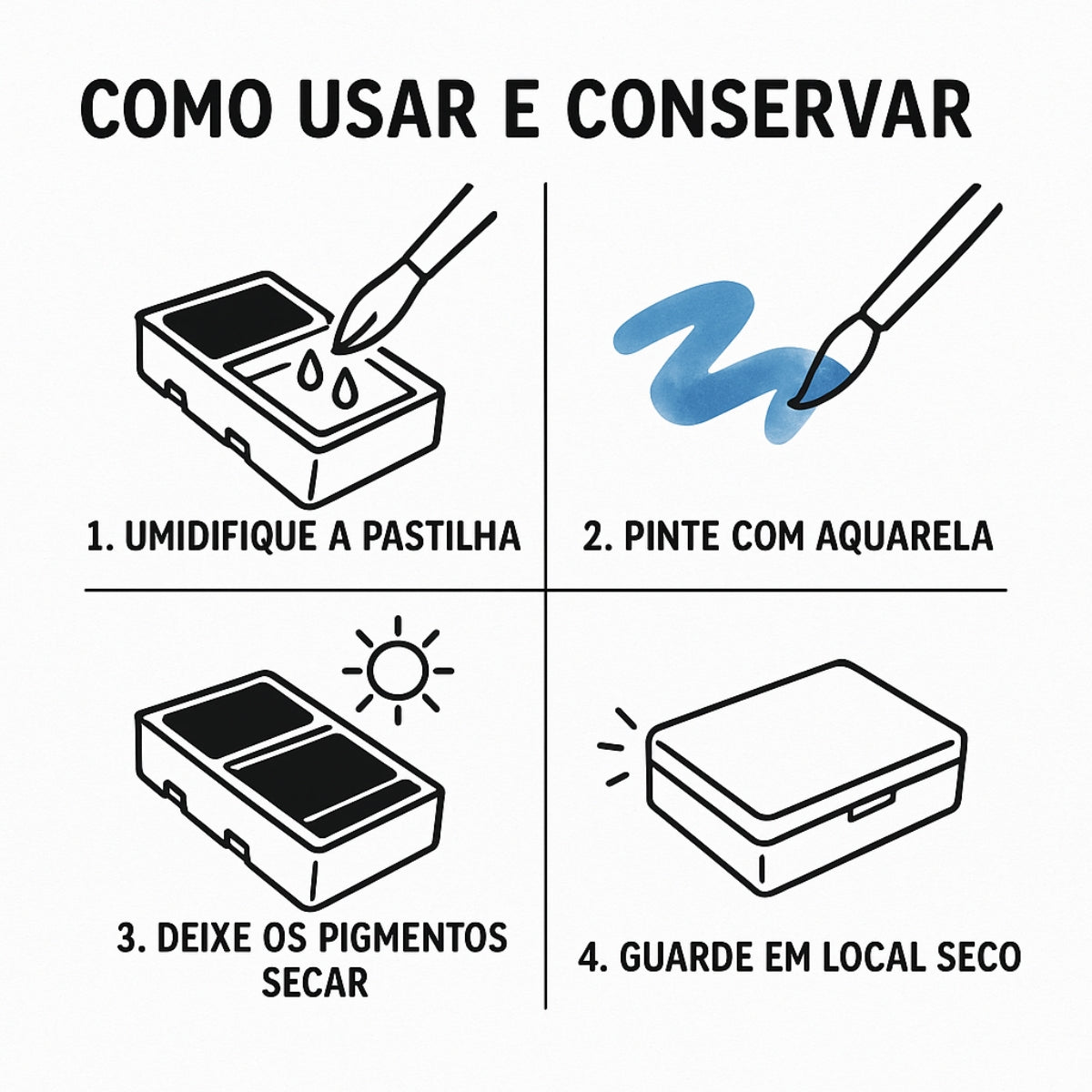 Estojo Tinta Aquarela em Pastilha Matiz com 6 Cores Primárias Artools 620381  