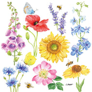 Guardanapo para Decoupage Ambiente 33x33cm com 20 Unidades - Flores e Abelhas