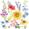 Guardanapo para Decoupage Ambiente 33x33cm com 20 Unidades - Flores e Abelhas