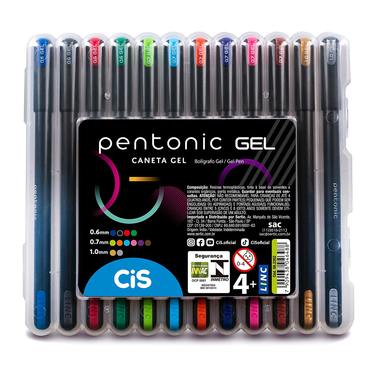 Caneta Gel Pentonic com 12 Cores - 52.2202 - Cis