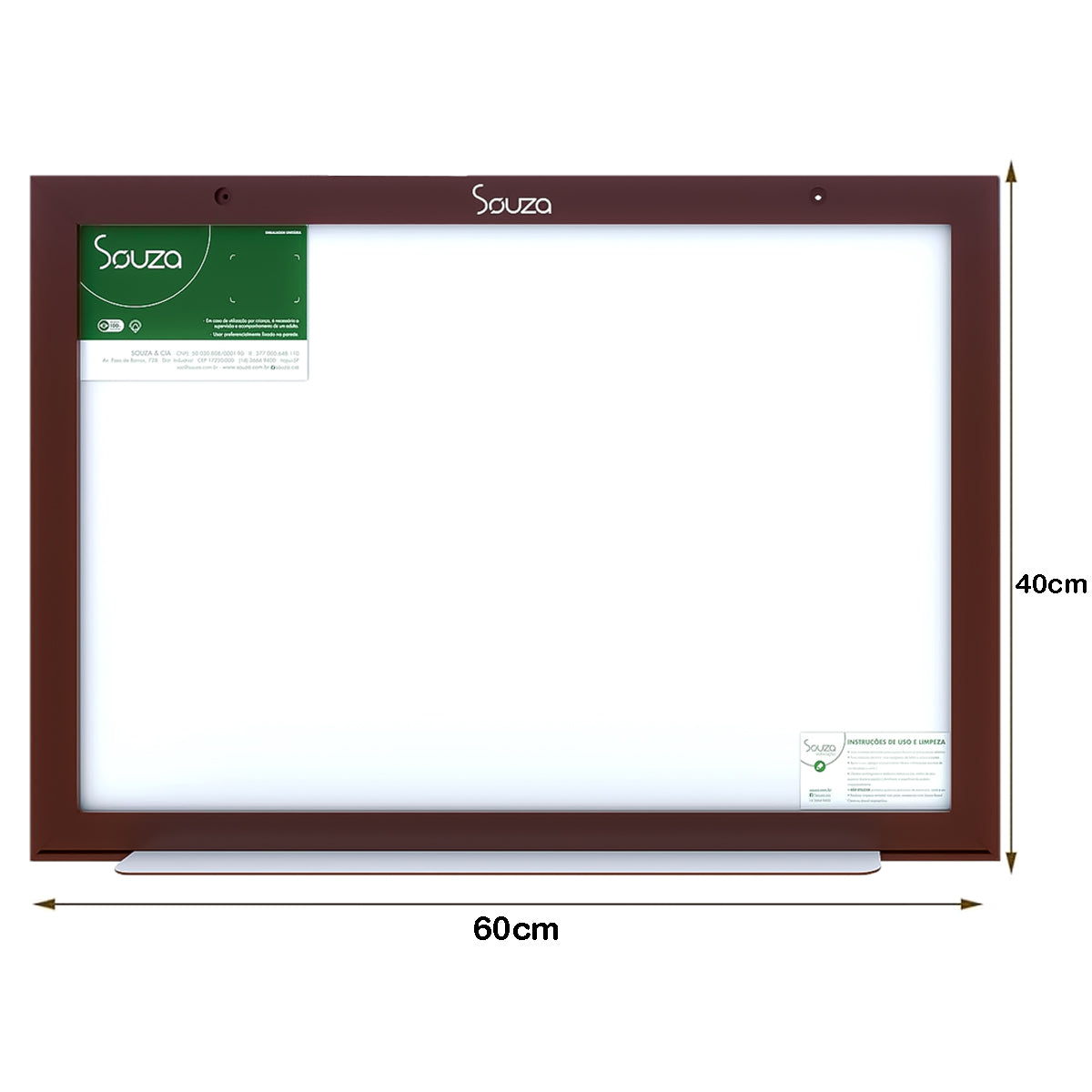 Quadro Branco Souza Standard 60x40 Moldura Tabaco