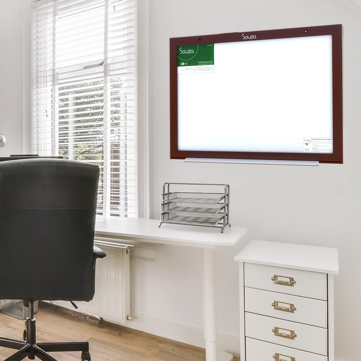 Quadro Branco Souza Standard 60x40 Moldura Tabaco