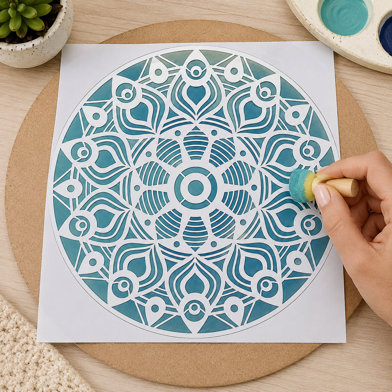 Stencil - Mandala 20x20cm para Pintura Decorativa e Artesanato Stxx-246 - Litoarte