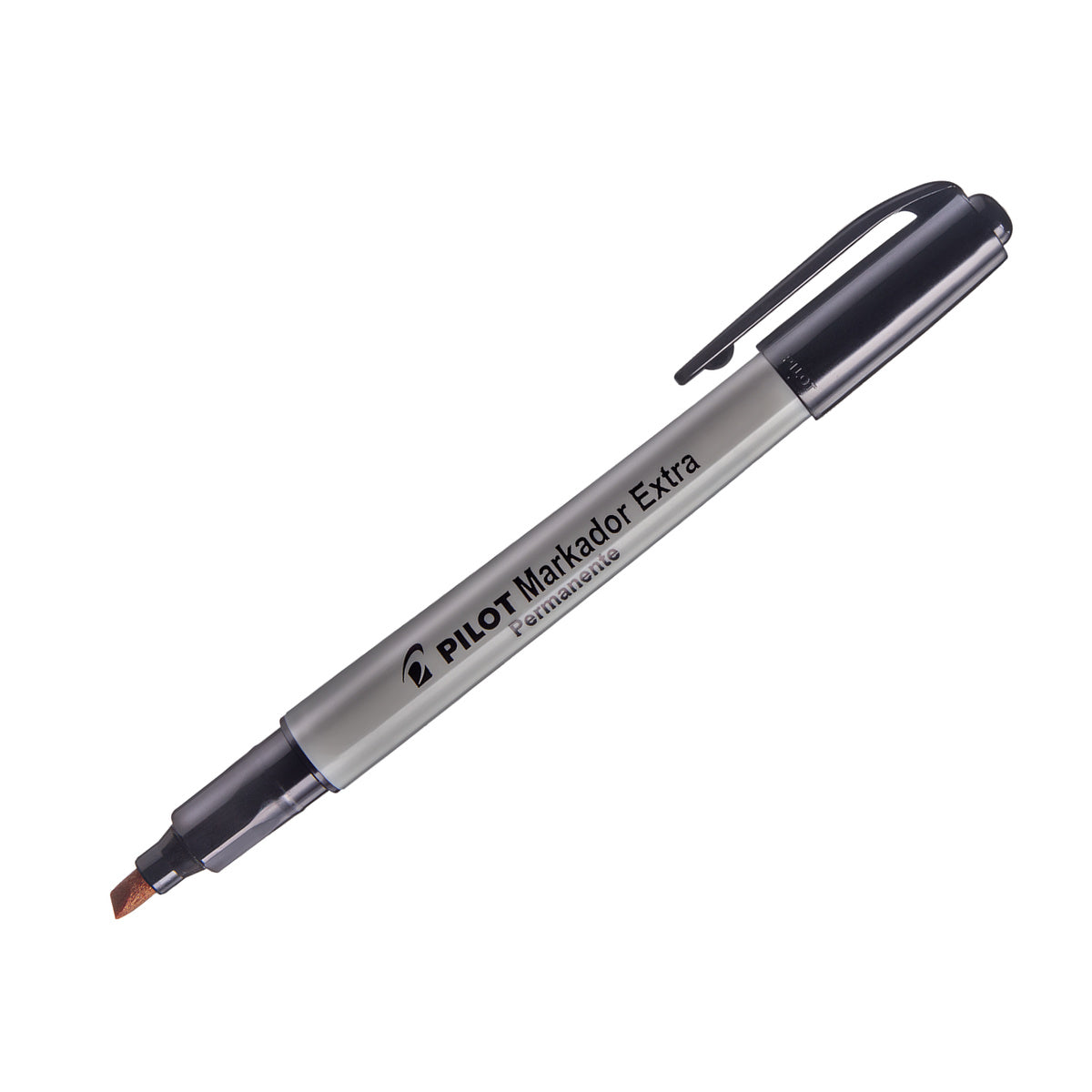 Marcador Permanente Extra Preto Ponta Chanfrada 4,0mm para Papel, Plástico, Vidro e Metal - Pilot
