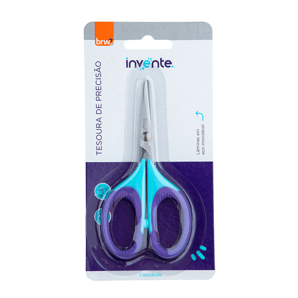 Tesoura de Precisão 11cm para Corte Detalhado e Papelaria - Brw