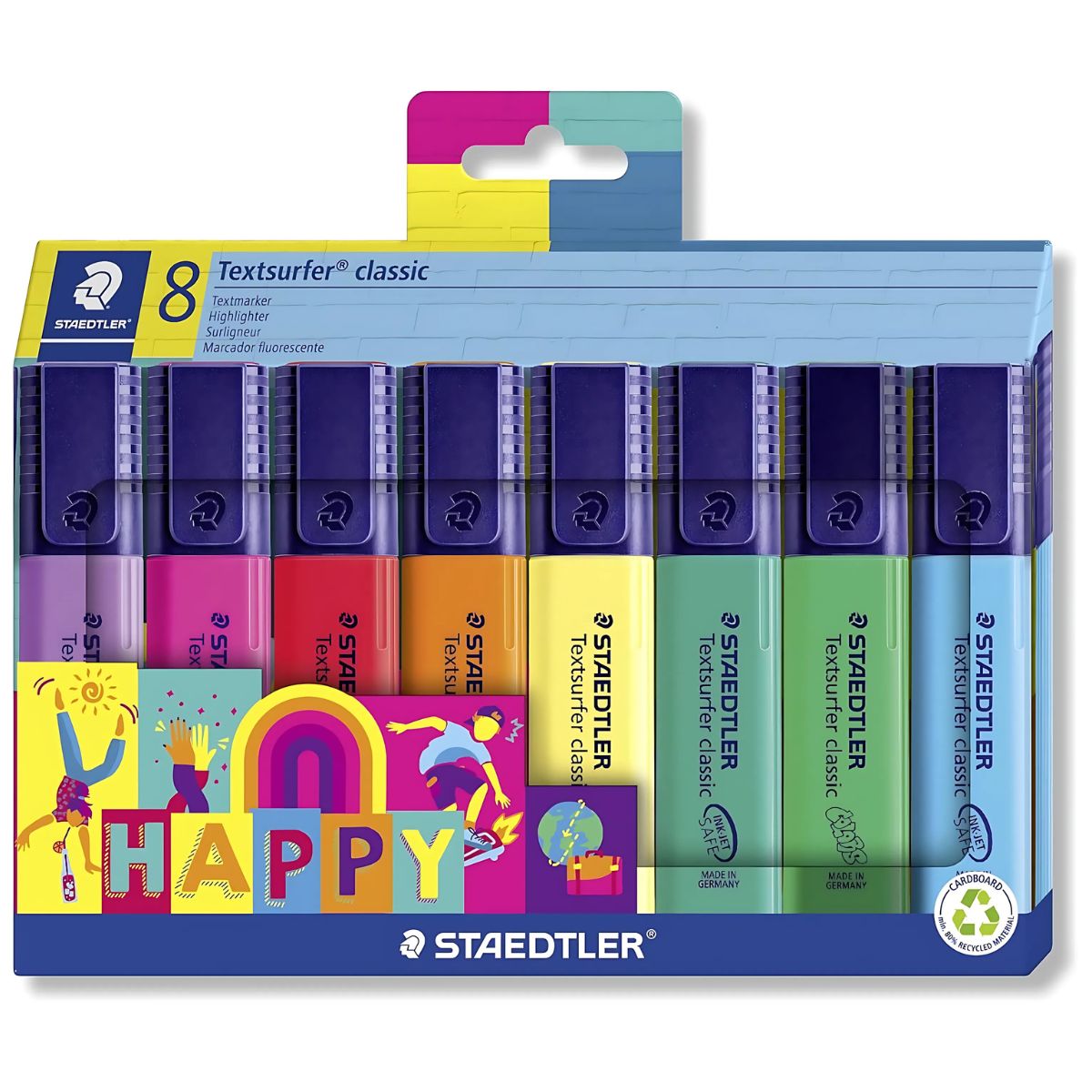 Estojo de Marcadores Staedtler Textsurfer Happy com 8 Cores