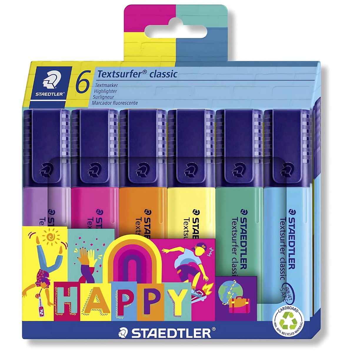 Marcador Staedtler Textsurfer Happy com 06 Cores